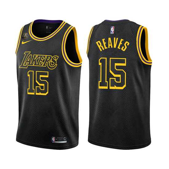 Men%27s Los Angeles Lakers #15 Austin Reaves Black Stitched Jersey